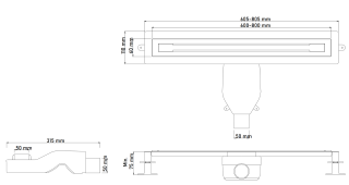 Душевой лоток Boheme Premium Trendy 983-60-GM 60 см оружейная сталь